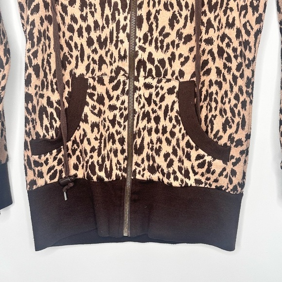 Forever 21 mock neck full zip long sleeve cheetah print cardigan‎ size S - Picture 4 of 10